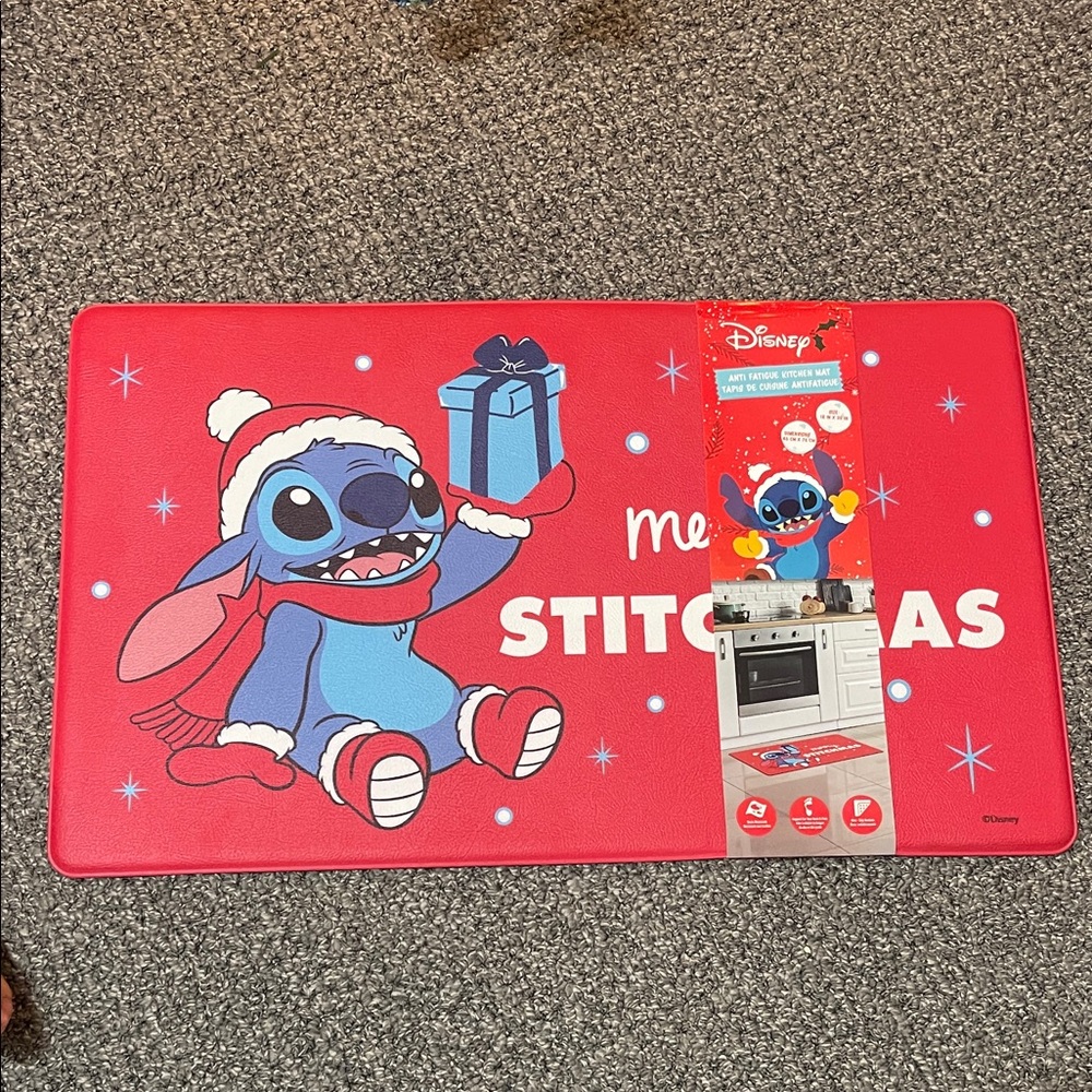 Disney Stitch Red and Blue Holiday Mat